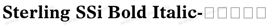 Sterling SSi Bold Italic字体转换